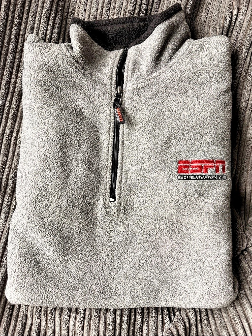 ESPN Crew Maxx Gray Quarter-Zip Pullover XL